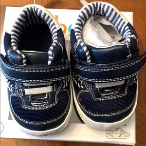 NWB-Baby Boys Born Navy Baseball Design Crib Shoes